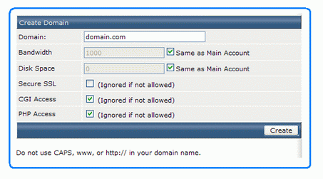 directadmin domain management