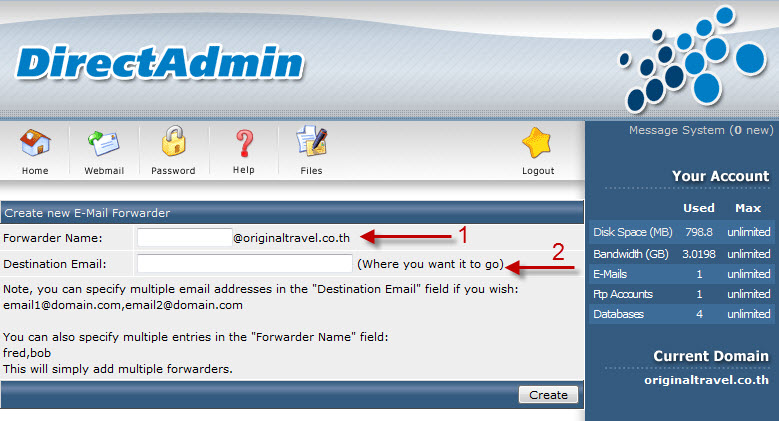 directadmin email management
